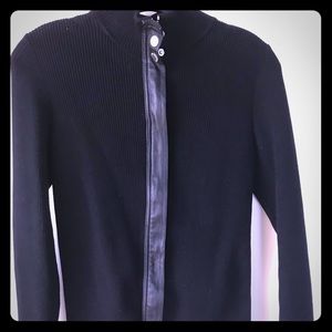 Ralph Lauren black sweater w/leather detail